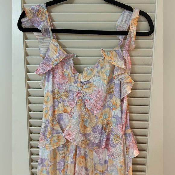 Aqua Multicolor Ruffle Maxi Dress - Picture 3 of 5